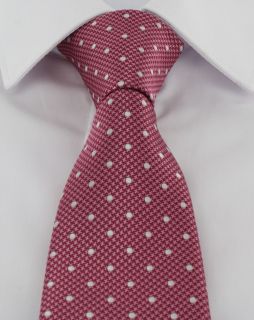 Pink Puppytooth Spot Polyester Tie & Pocket Square Set