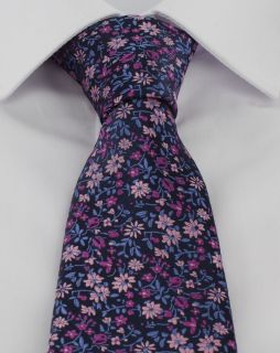 Pink Mini Floral Polyester Tie & Pocket Square Set