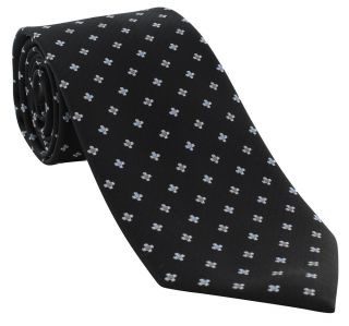 Black Simple Flower Neat Polyester Tie