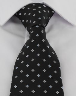 Black Simple Flower Neat Polyester Tie