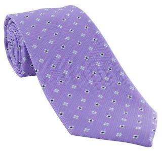 Purple Simple Flower Neat Polyester Tie