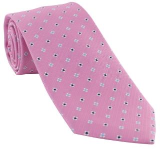 Pink Simple Flower Neat Polyester Tie