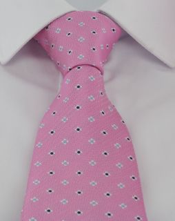 Pink Simple Flower Neat Polyester Tie
