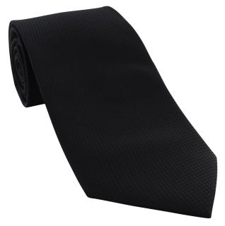 Black Semi Plain Extra Long Polyester Tie