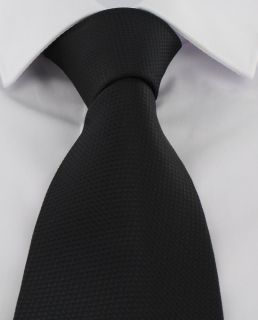 Black Semi Plain Extra Long Polyester Tie