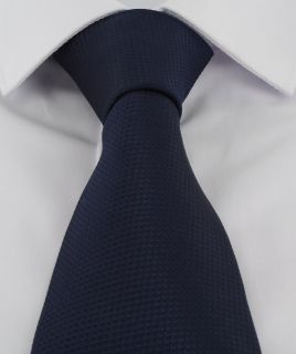 Navy Semi Plain Extra Long Polyester Tie
