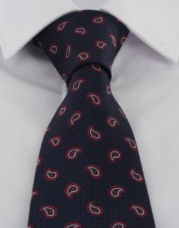 Navy with Red Pine Extra Long Polyester Tie