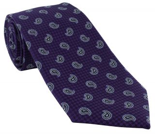 Purple with Light Blue Pine Extra Long Polyester Tie