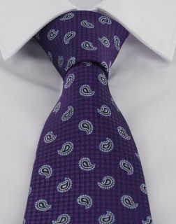 Purple with Light Blue Pine Extra Long Polyester Tie
