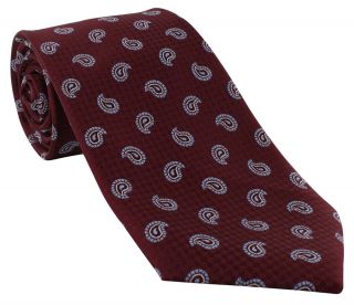 Wine with Light Blue Pine Extra Long Polyester Tie