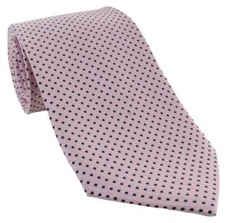 Pink with Navy Square Neat Extra Long Polyester Tie