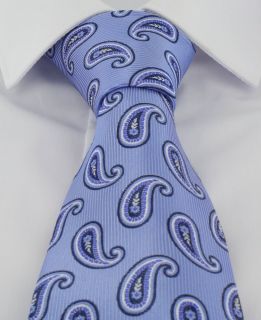 Blue Paisley Extra Long Polyester Tie
