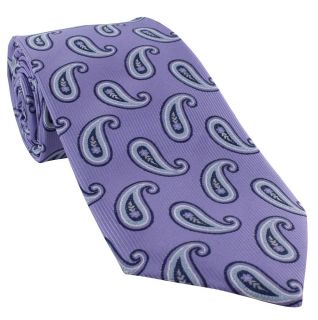 Lilac Paisley Extra Long Polyester Tie