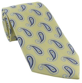 Yellow Paisley Extra Long Polyester Tie