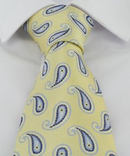 Yellow Paisley Extra Long Polyester Tie