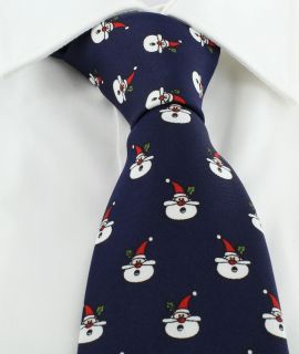 Navy Santa Claus Polyester Tie
