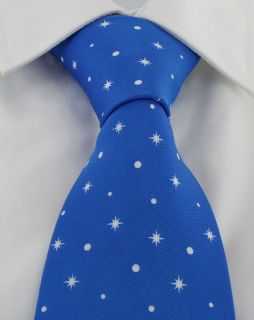 Blue Flying Santa Claus Polyester Tie