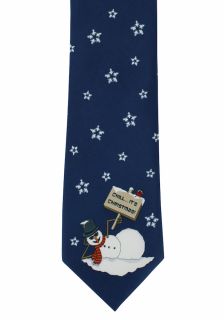 Christmas Snowman Polyester Tie