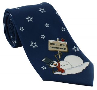 Christmas Snowman Polyester Tie