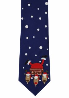 Father Christmas Chimney Scene Polyester Tie