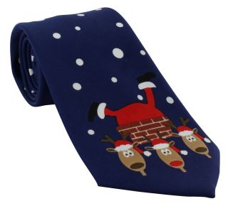 Father Christmas Chimney Scene Polyester Tie