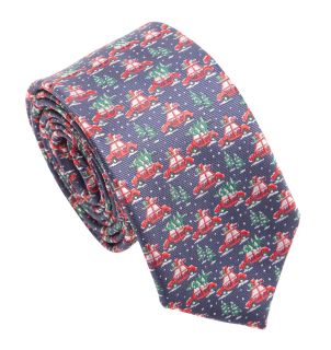 Navy Christmas Tie