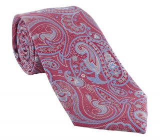 Magenta Springtime Paisley Polyester Tie