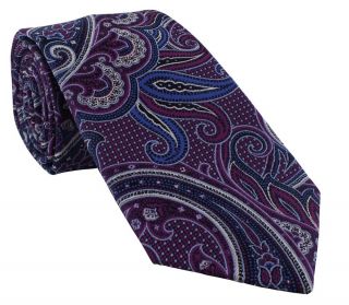 Magenta Luxurious Paisley Polyester Tie