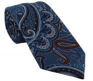 Teal Luxurious Paisley Polyester Tie