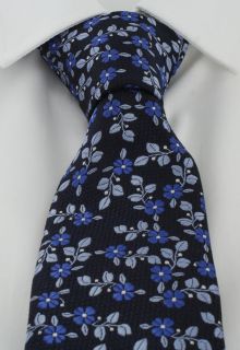 Royal Blue Leaf Floral Polyester Tie