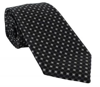 Black Square Grid Polyester Tie