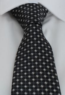 Black Square Grid Polyester Tie