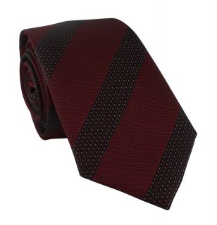 Red Dash Stripe Skinny Polyester Tie