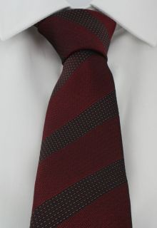 Red Dash Stripe Skinny Polyester Tie