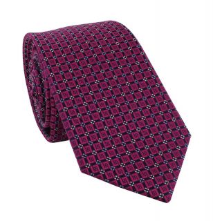 Pink Bold Diamond Neat Skinny Polyester Tie