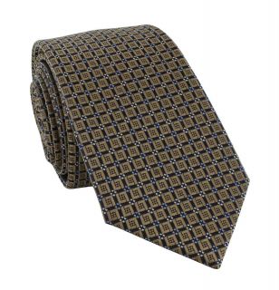 Taupe / Brown Bold Diamond Neat Skinny Polyester Tie