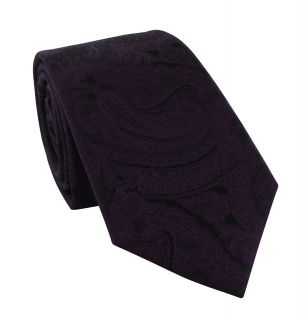 Purple Modern Paisley Skinny Polyester Tie