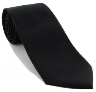 Black Plain Polyester Tie