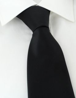 Black Plain Polyester Tie