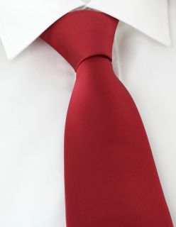 Dark Red Plain Tie & Pocket Square Set