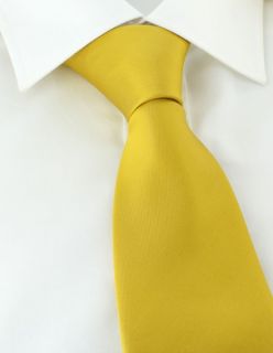 Gold Plain Polyester Tie