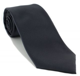 Grey Plain Polyester Tie