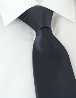 Charcoal Plain Tie & Pocket Square Set