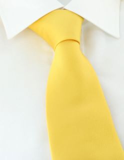 Mid Yellow Plain Polyester Tie