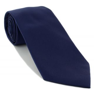 Navy Plain Polyester Tie