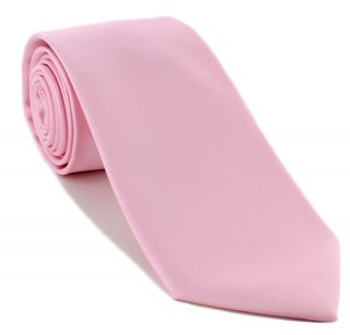Pink Plain Polyester Tie