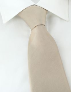 Taupe Plain Polyester Tie