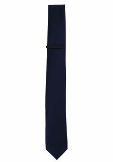 Navy Skinny Tie & Tie Clip