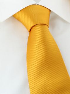 Orange Plain Rib Polyester Tie