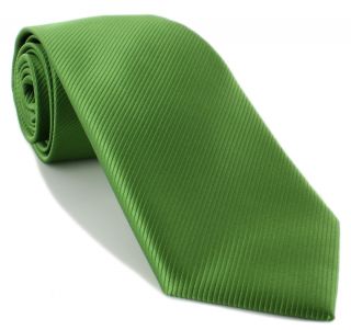 Green Plain Rib Polyester Tie
